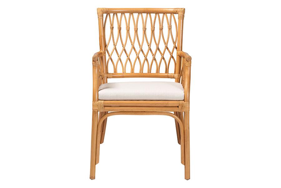 bali & pari Maisa Bohemian Light Honey Rattan Arm Chair FredCo