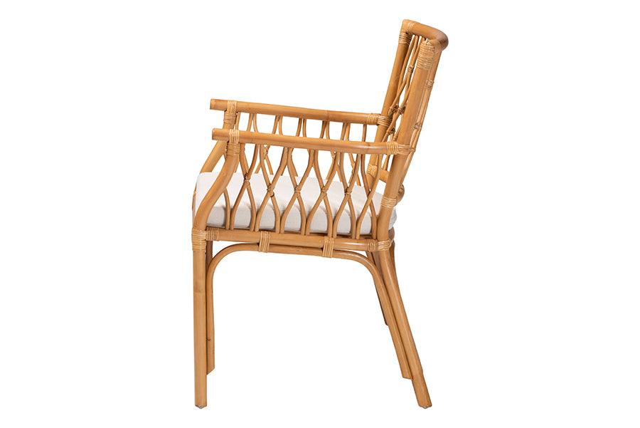 bali & pari Maisa Bohemian Light Honey Rattan Arm Chair FredCo