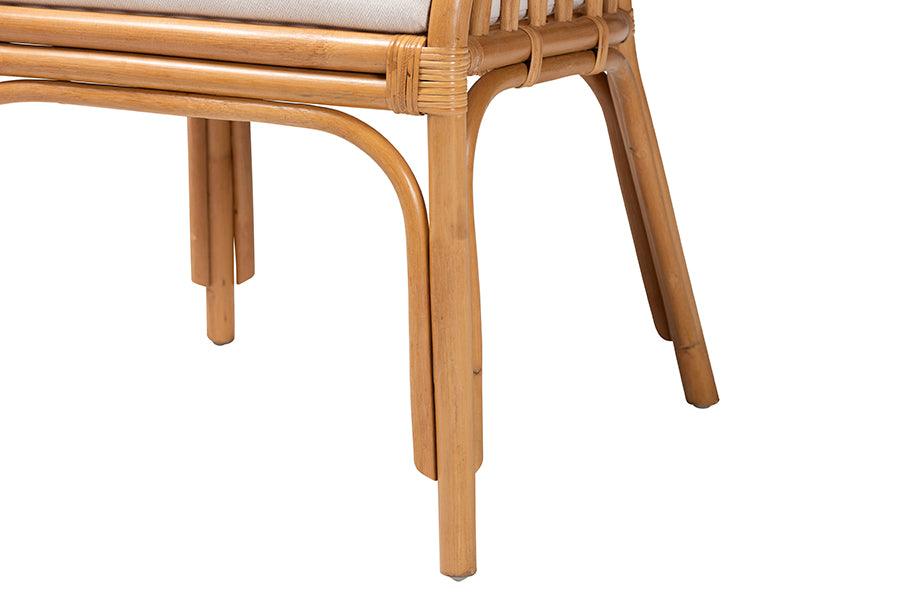 bali & pari Maisa Bohemian Light Honey Rattan Arm Chair FredCo