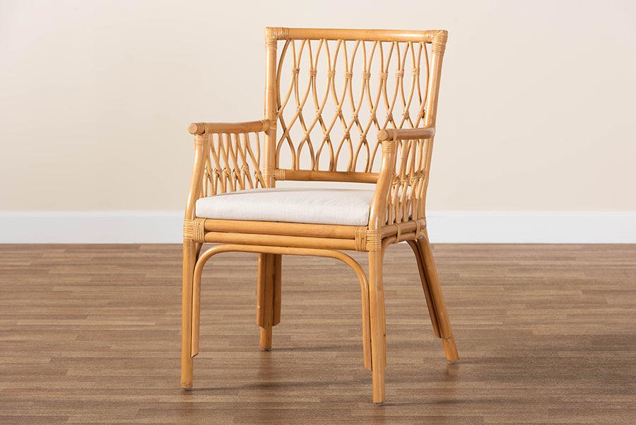 bali & pari Maisa Bohemian Light Honey Rattan Arm Chair FredCo