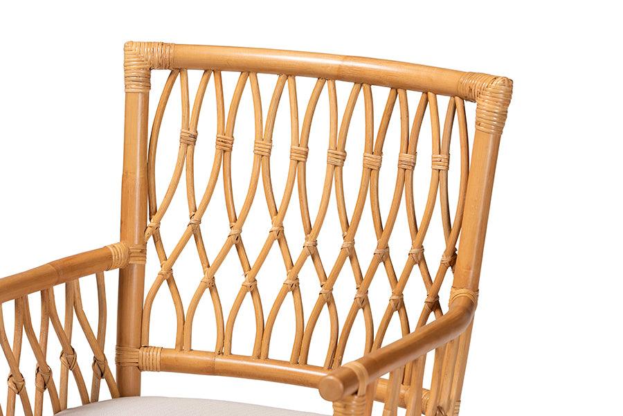 bali & pari Maisa Bohemian Light Honey Rattan Arm Chair FredCo