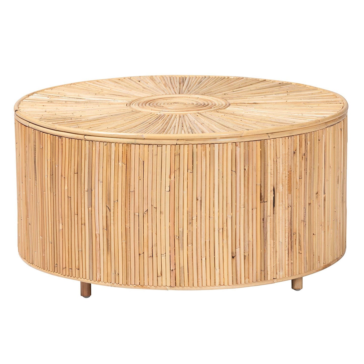 bali & pari Miami Bohemian Light Honey Rattan Coffee Table FredCo