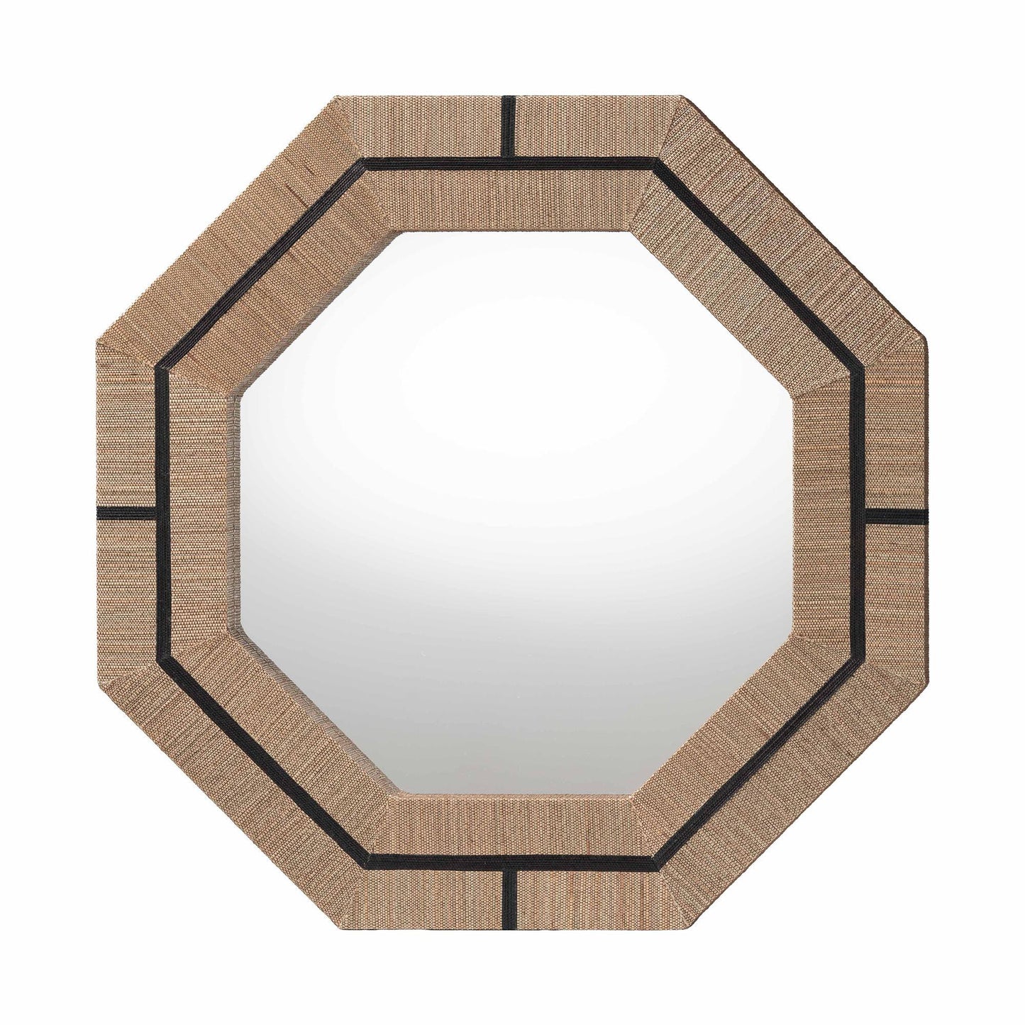 bali & pari Mirai Bohemian Woven Grasscloth Octagon Accent Mirror FredCo