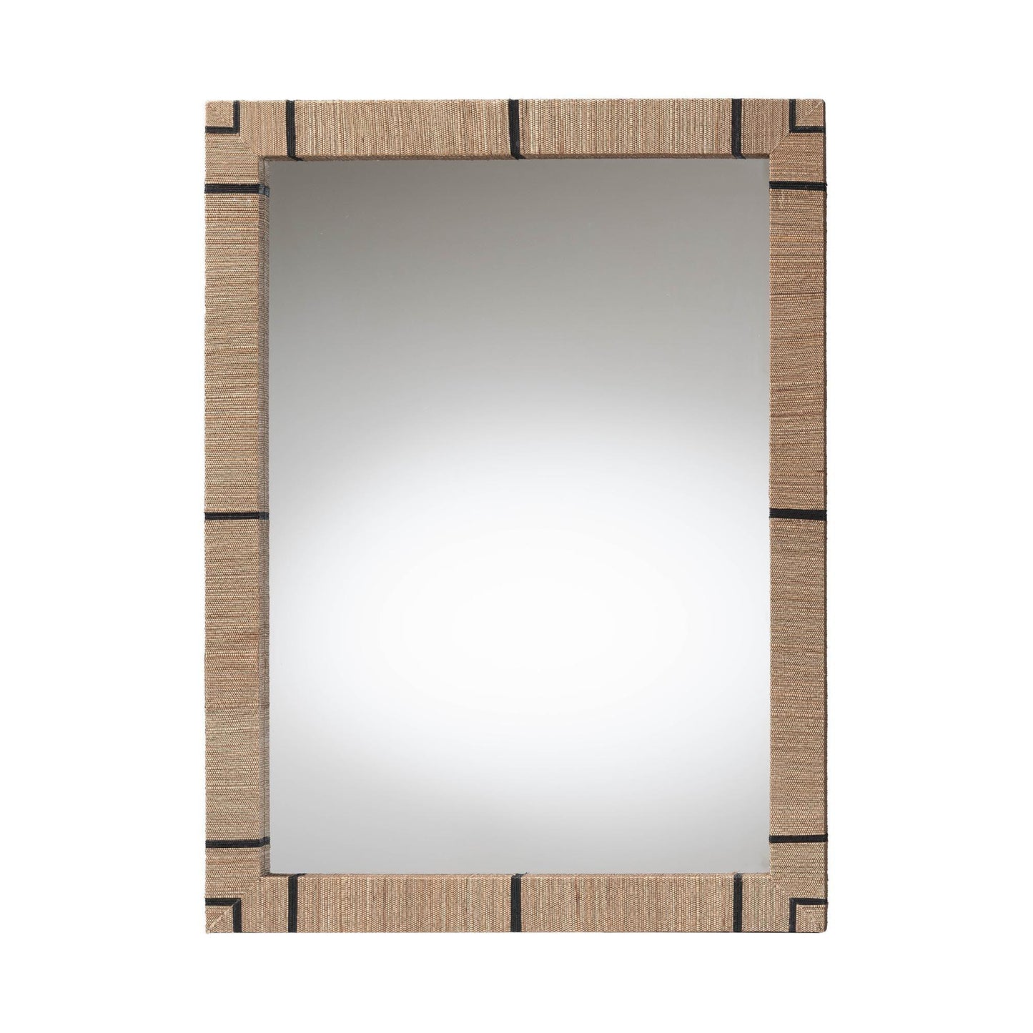 bali & pari Mirai Bohemian Woven Grasscloth Rectangle Accent Mirror FredCo