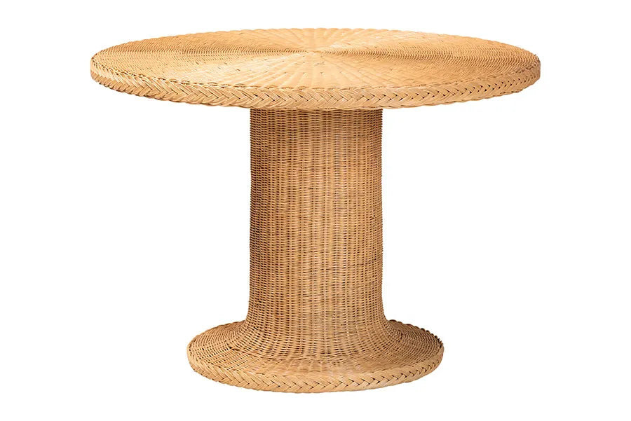 bali & pari Monica Bohemian Light Honey Rattan 3-Piece Dining Nook Set FredCo