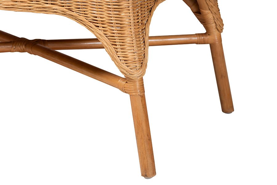 bali & pari Monica Bohemian Light Honey Rattan 3-Piece Dining Nook Set FredCo