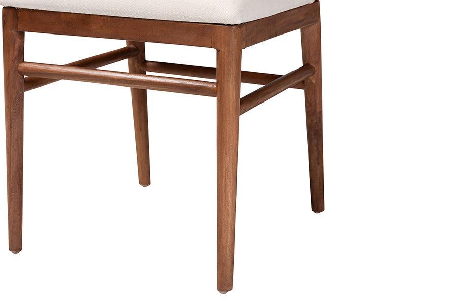 bali & pari Nadim Modern Bohemian Natural Seagrass and Acacia Wood 2-Piece Dining Chair Set FredCo