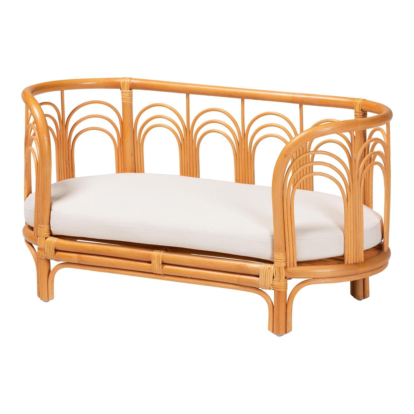 bali & pari Nariko Bohemian Light Honey Rattan Pet Bed FredCo