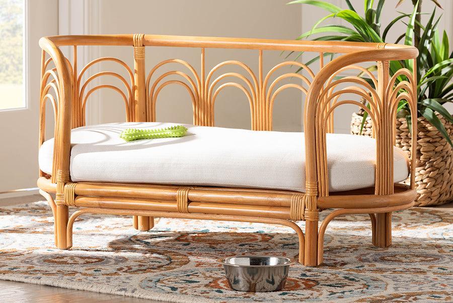 bali & pari Nariko Bohemian Light Honey Rattan Pet Bed FredCo