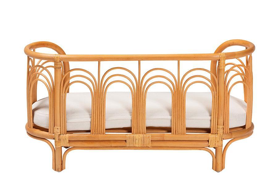 bali & pari Nariko Bohemian Light Honey Rattan Pet Bed FredCo
