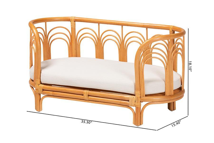 bali & pari Nariko Bohemian Light Honey Rattan Pet Bed FredCo