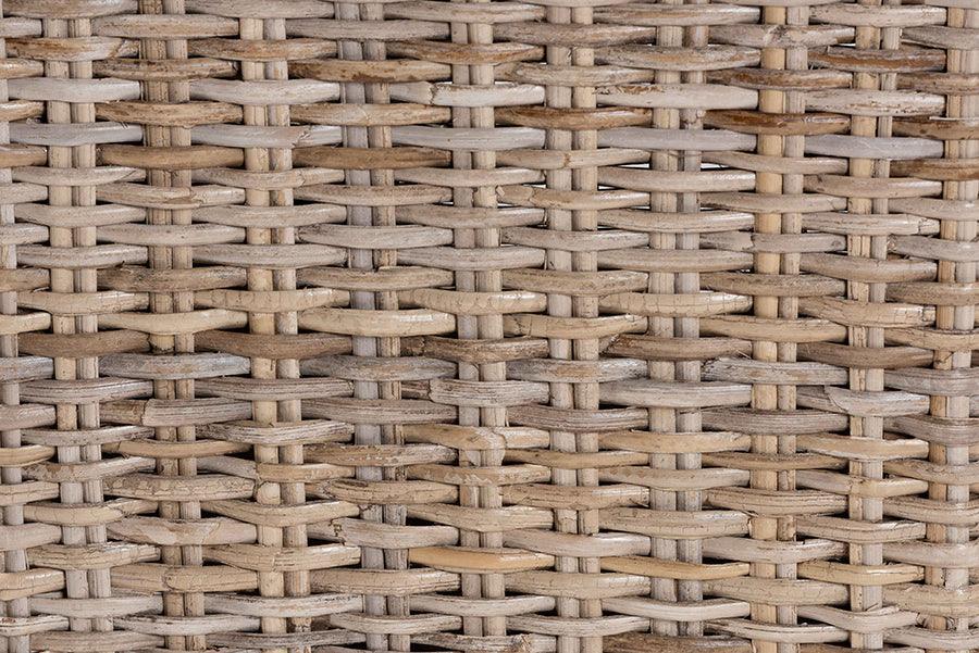 bali & pari Nevina Bohemian Grey Kubu Rattan and Mango Wood Dining Chair FredCo
