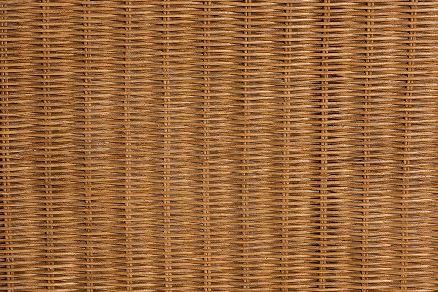 bali & pari Oteria Bohemian Light Honey Scalloped Rattan Console Table FredCo
