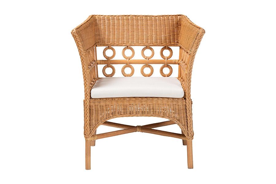 bali & pari Oxford Bohemian Light Honey Rattan Arm Chair FredCo