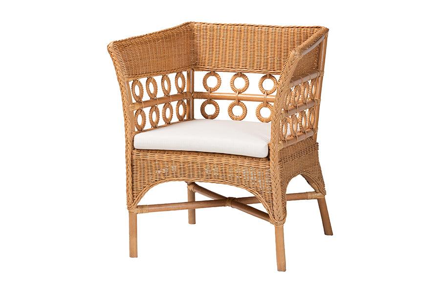 bali & pari Oxford Bohemian Light Honey Rattan Arm Chair FredCo