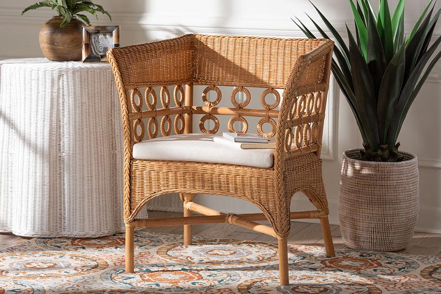 bali & pari Oxford Bohemian Light Honey Rattan Arm Chair FredCo