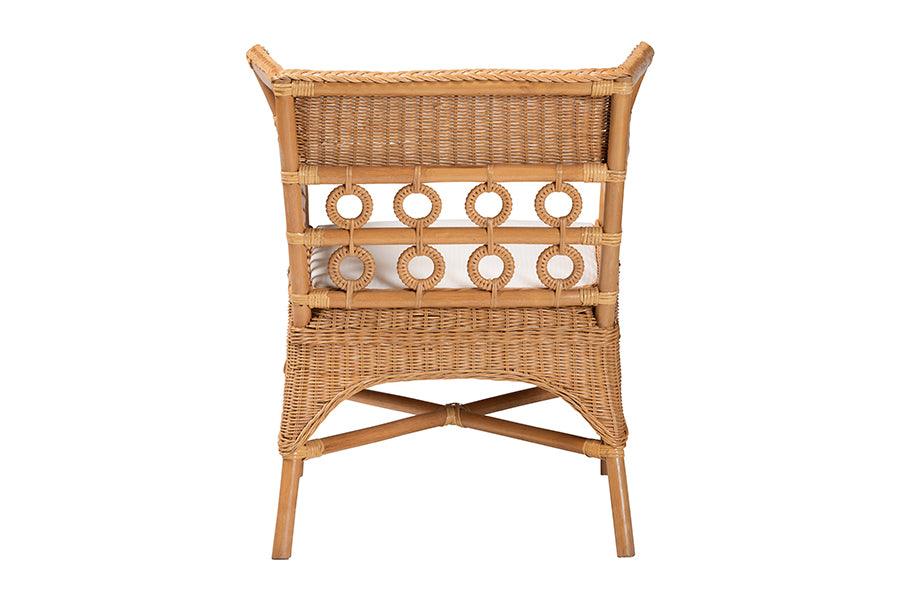 bali & pari Oxford Bohemian Light Honey Rattan Arm Chair FredCo