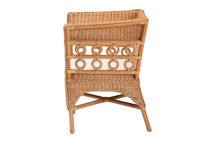 bali & pari Oxford Bohemian Light Honey Rattan Arm Chair FredCo