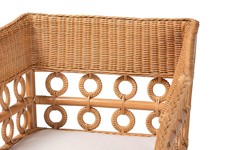 bali & pari Oxford Bohemian Light Honey Rattan Arm Chair FredCo