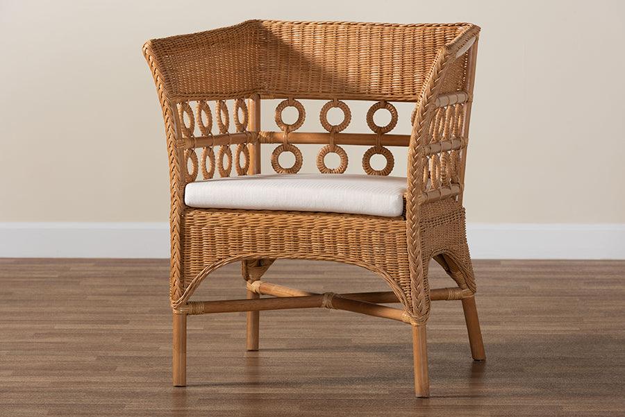 bali & pari Oxford Bohemian Light Honey Rattan Arm Chair FredCo