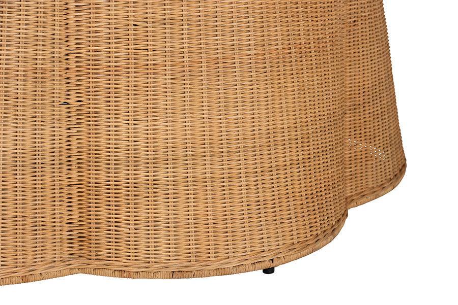 bali & pari Palm Bohemian Honey Scallop Rattan Coffee Table FredCo