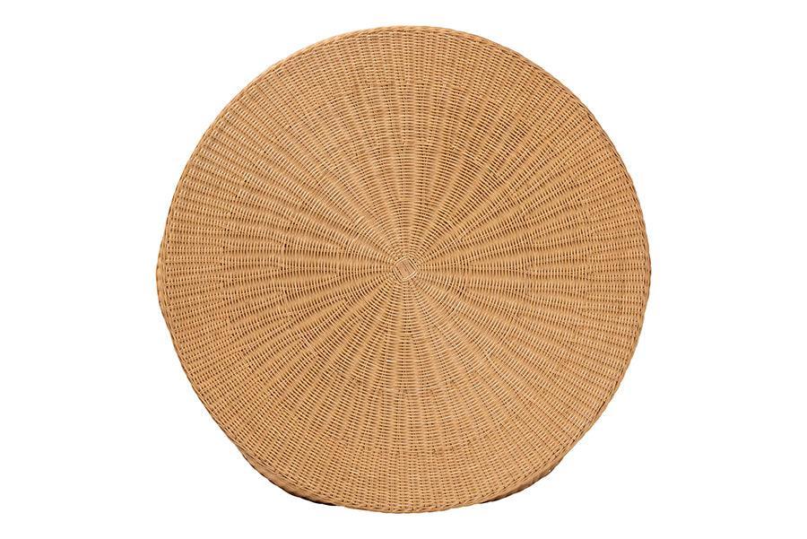 bali & pari Palm Bohemian Honey Scallop Rattan Coffee Table FredCo