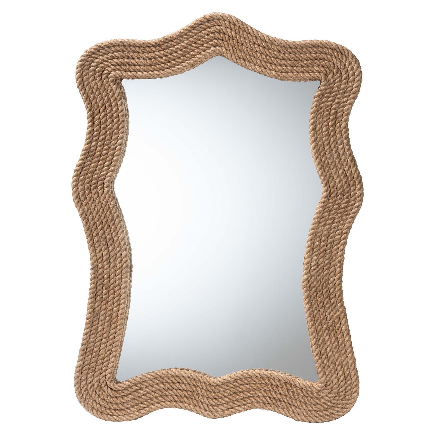 bali & pari Quiana Coastal Woven Rope Accent Wall Mirror FredCo