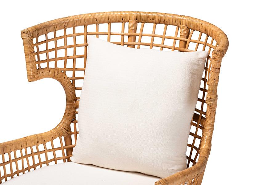 bali & pari Regina Bohemian Light Honey Rattan Arm Chair FredCo