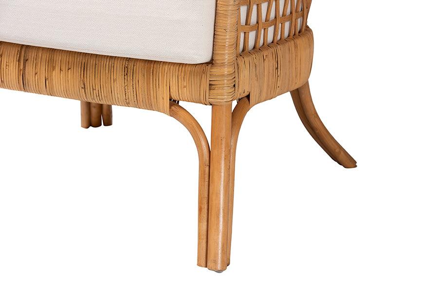 bali & pari Regina Bohemian Light Honey Rattan Arm Chair FredCo