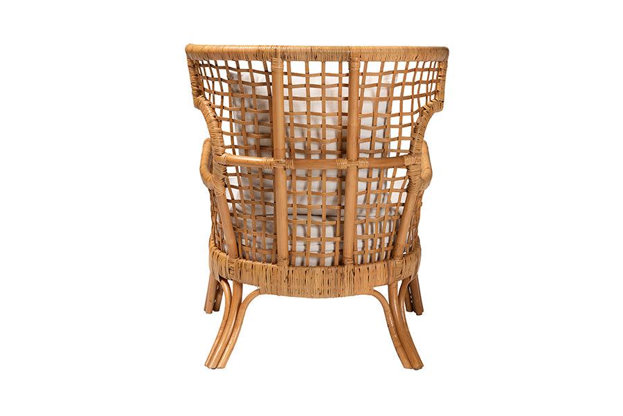 bali & pari Regina Bohemian Light Honey Rattan Arm Chair FredCo