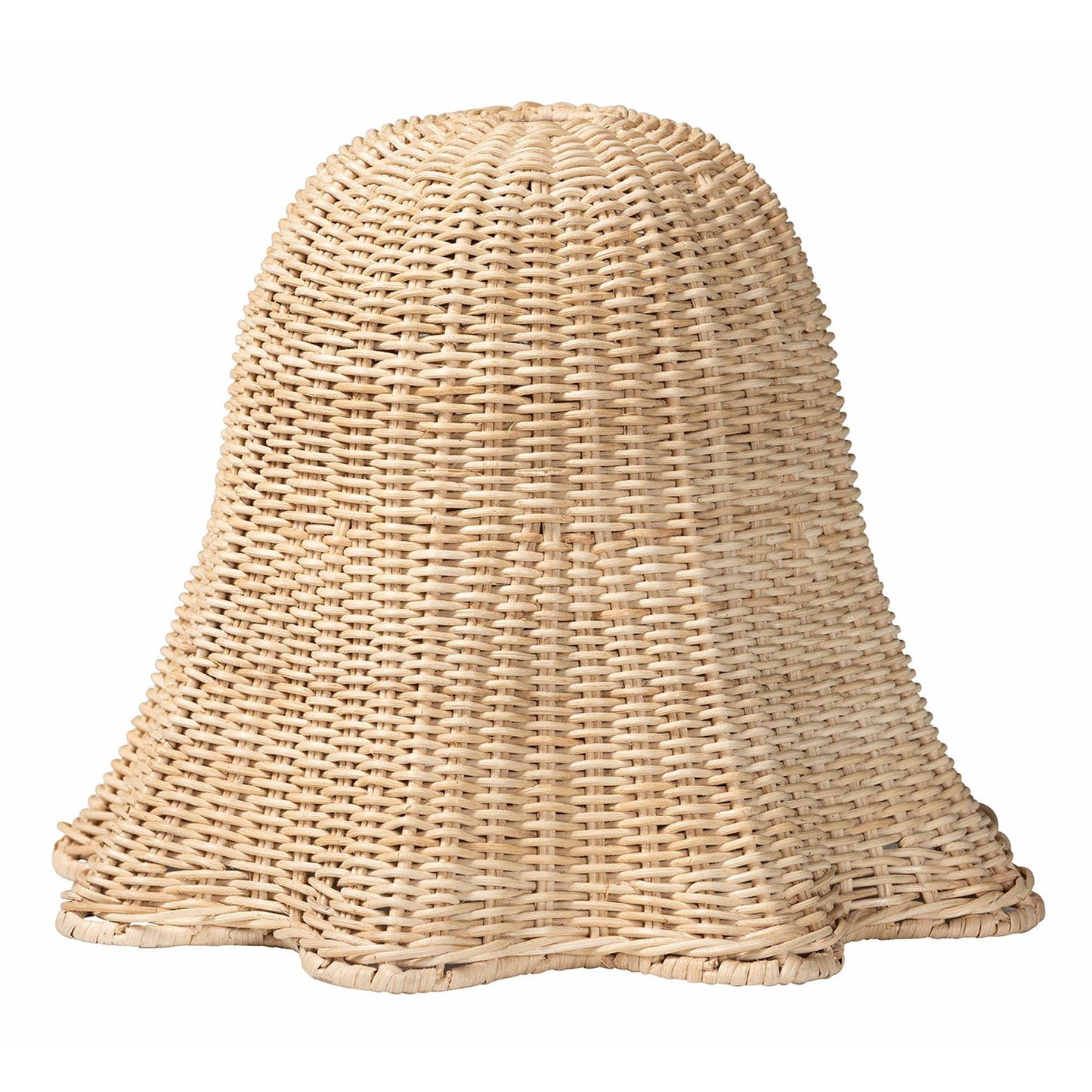 bali & pari Semira Bohemian Natural Scalloped Rattan Pendant Lampshade FredCo