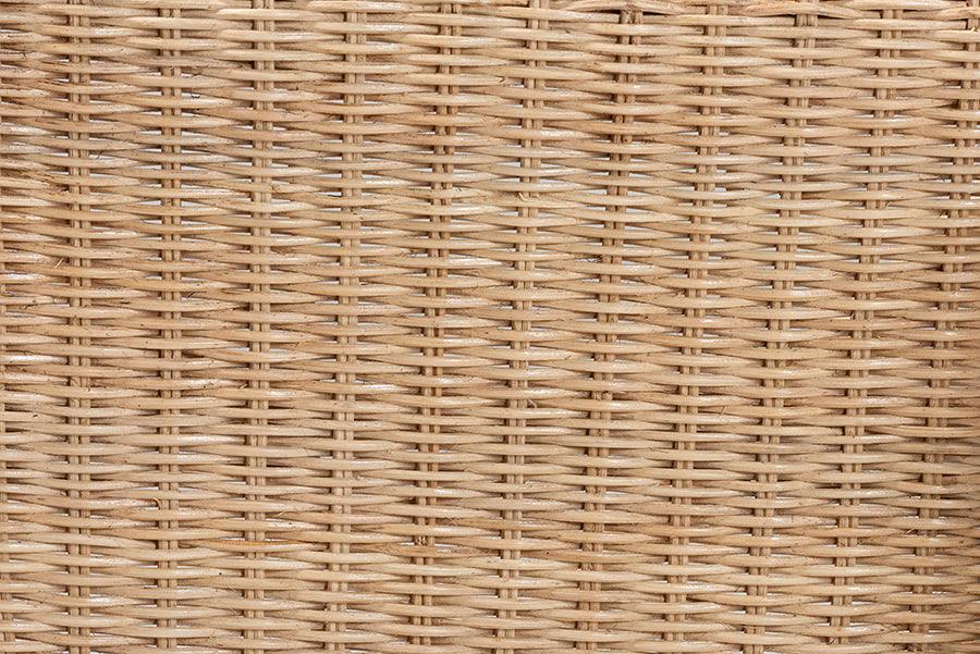 bali & pari Zaira Modern Bohemian Natural Rattan Arm Chair FredCo