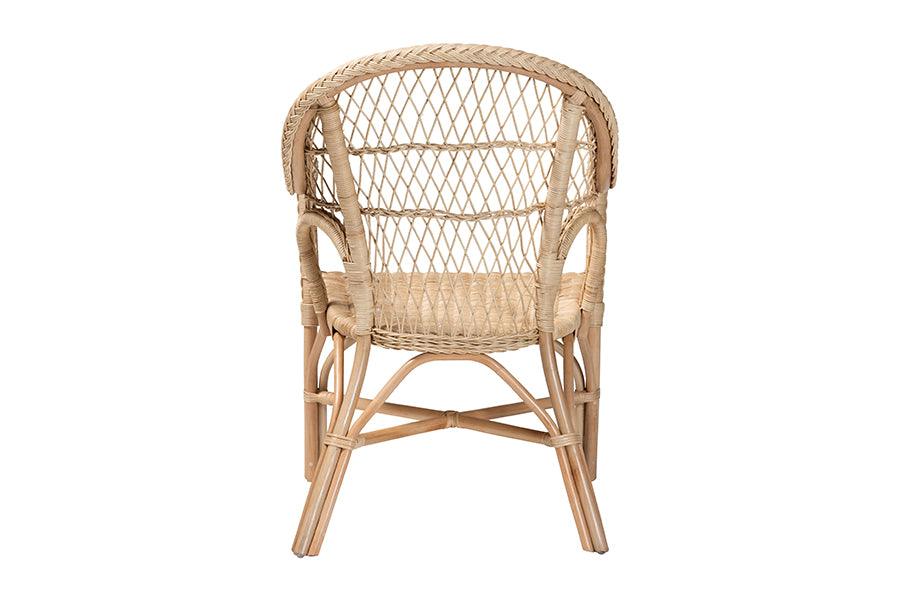 bali & pari Zaira Modern Bohemian Natural Rattan Arm Chair FredCo