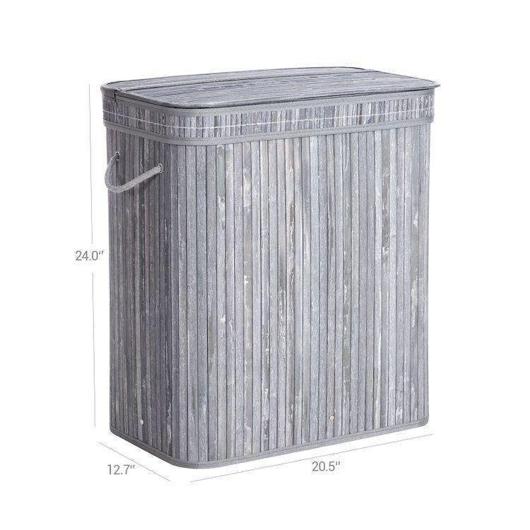 Bamboo Grey Laundry Basket FredCo