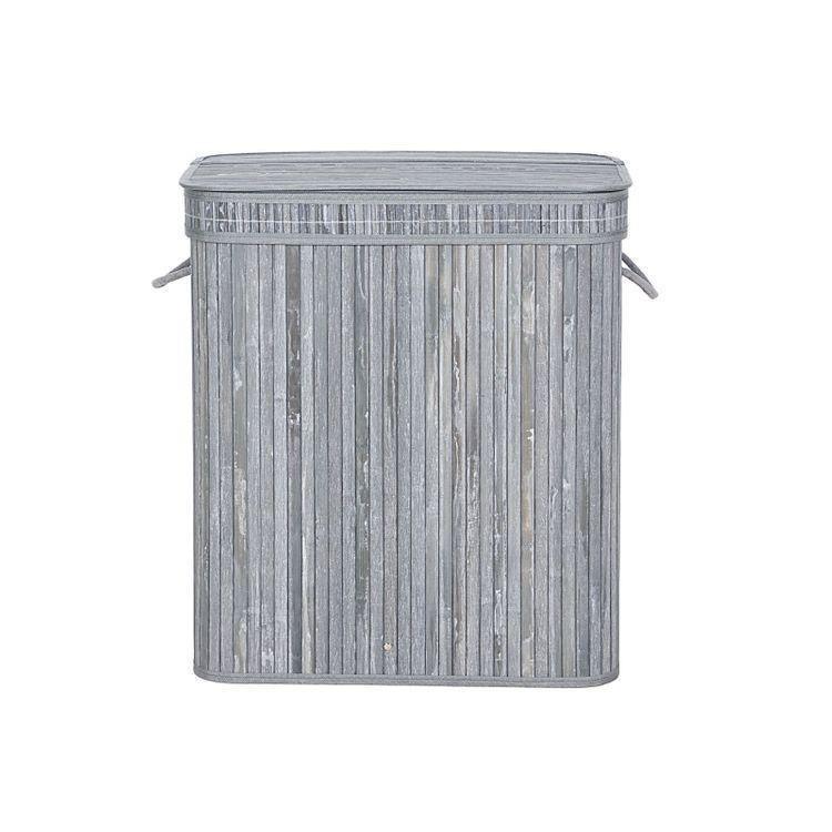 Bamboo Grey Laundry Basket FredCo