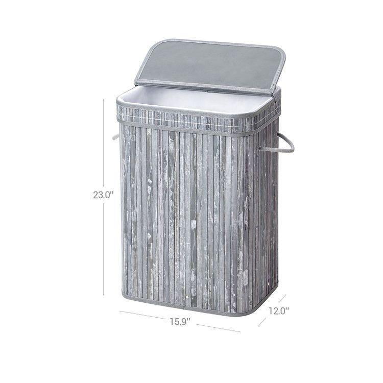 Bamboo Grey Laundry Hamper FredCo