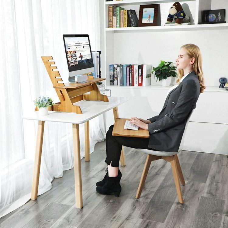 Bamboo Standing Computer Desk FredCo