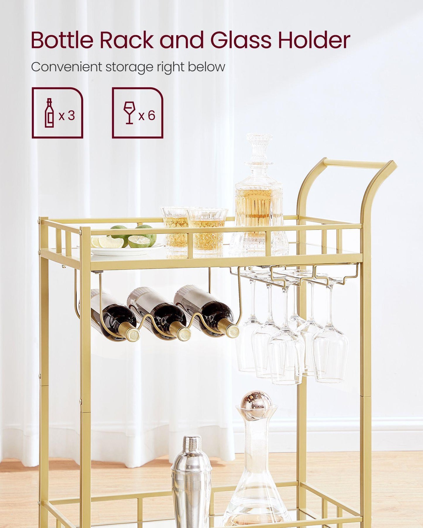 Bar Cart Gold FredCo