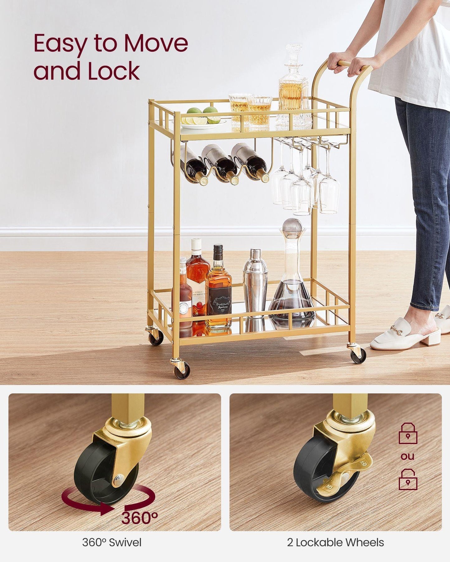 Bar Cart Gold FredCo