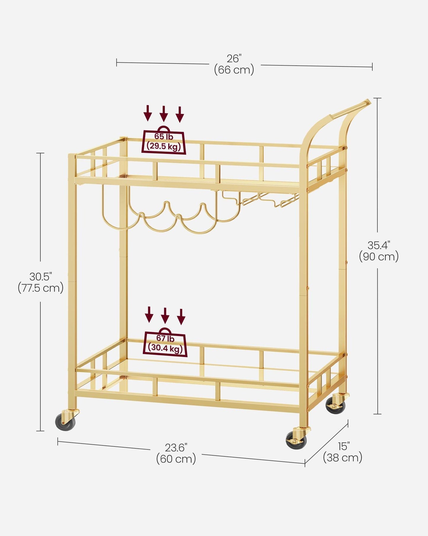 Bar Cart Gold FredCo