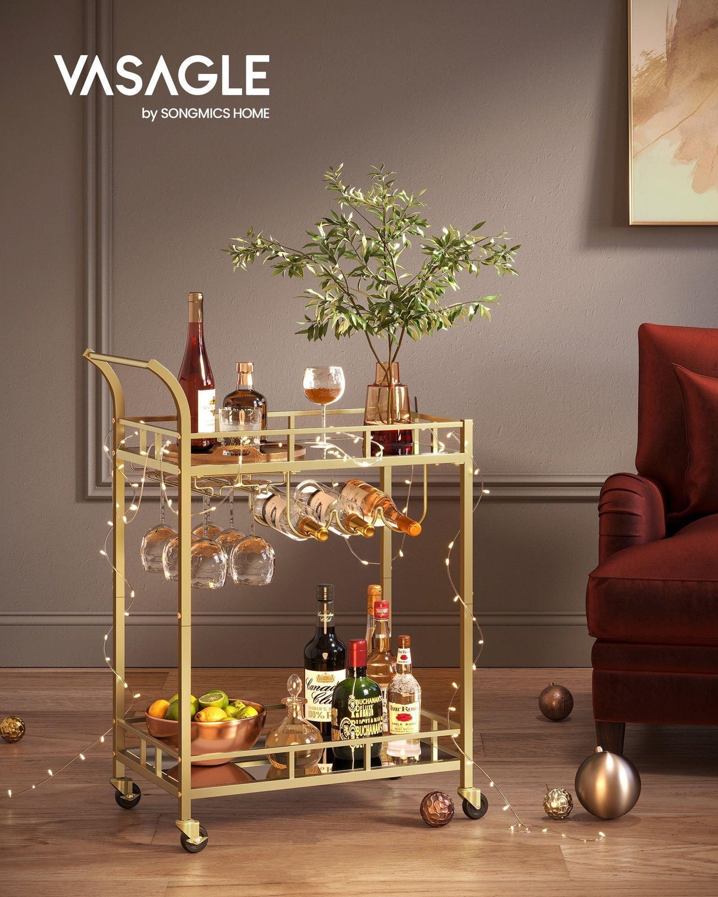 Bar Cart Gold FredCo