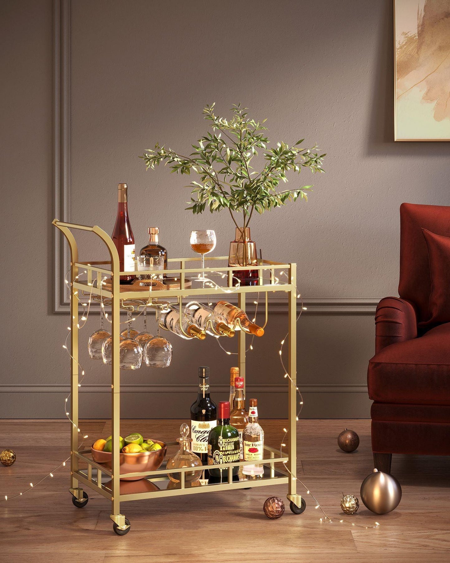 Bar Cart Gold FredCo