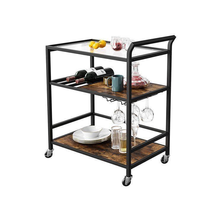 Bar Cart with Storage Shelf FredCo
