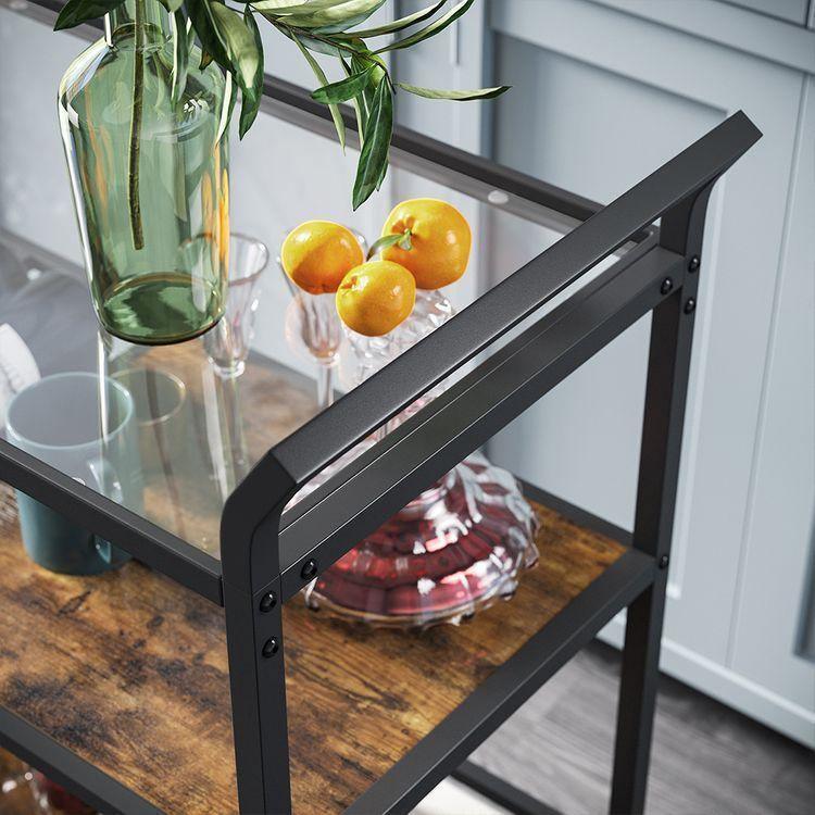 Bar Cart with Storage Shelf FredCo