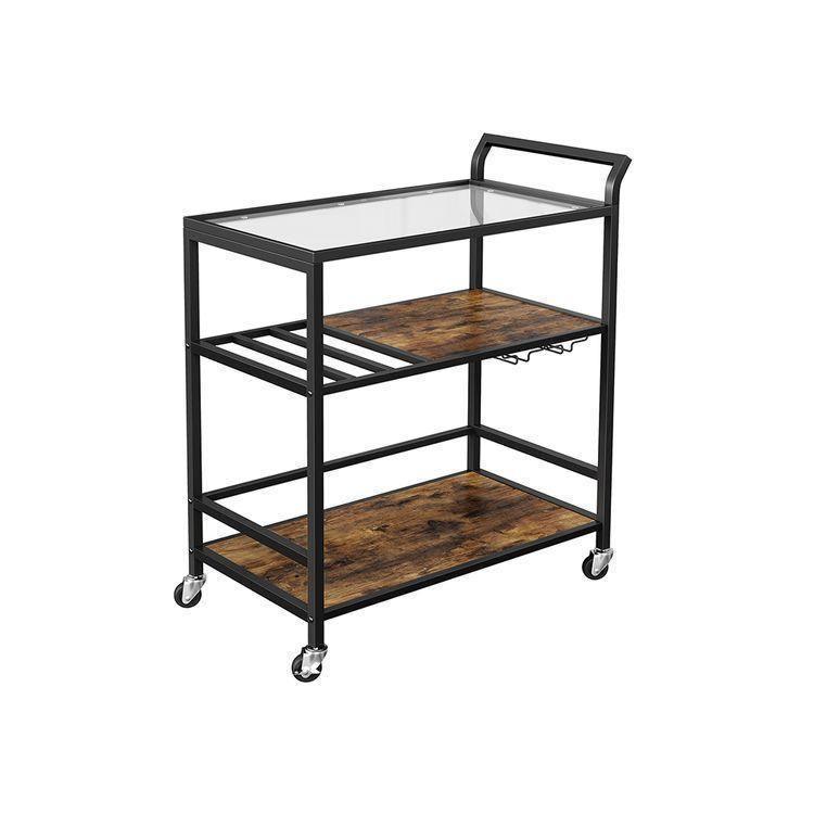 Bar Cart with Storage Shelf FredCo