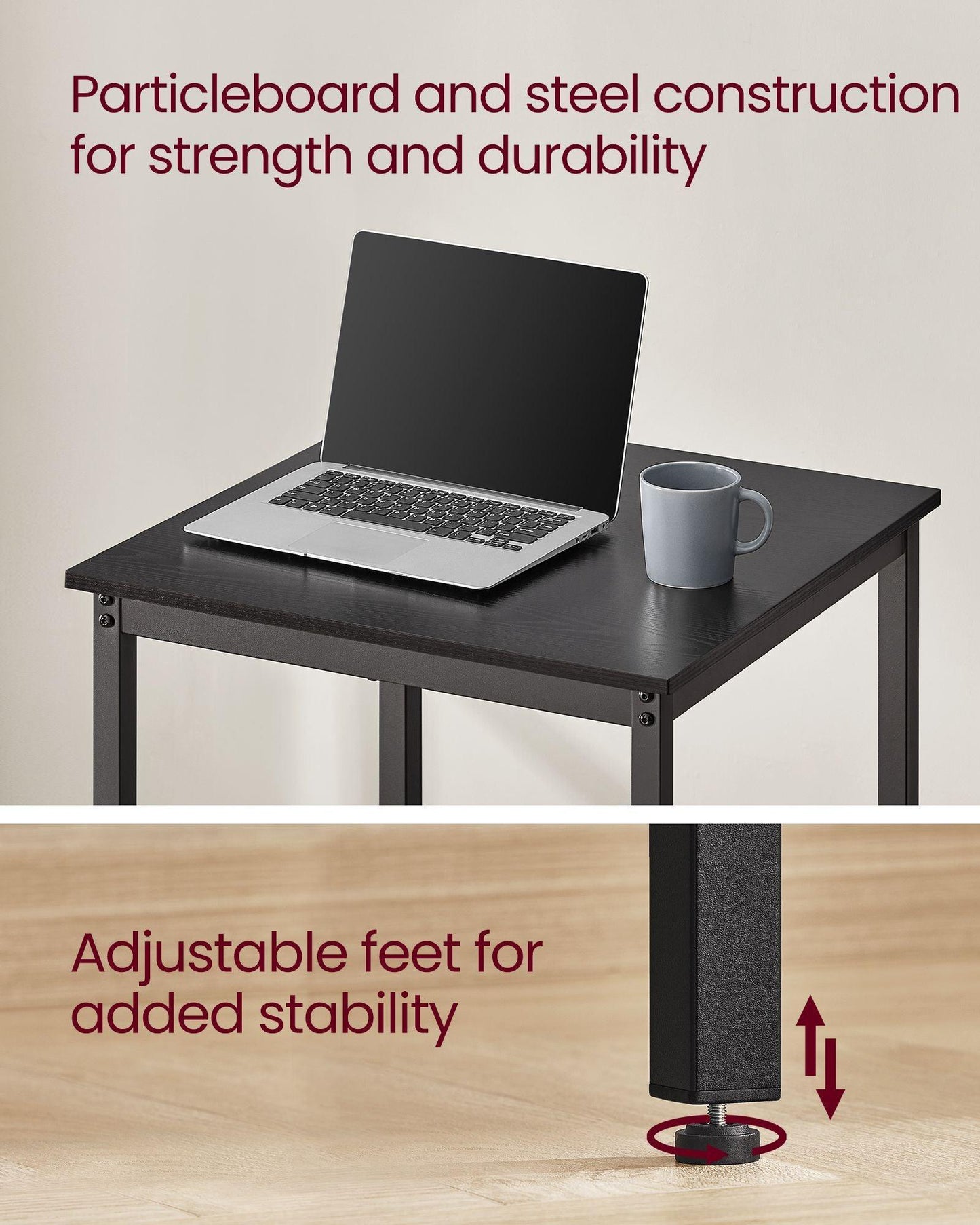 Bar Table with Metal Frame Ebony Black and Black FredCo