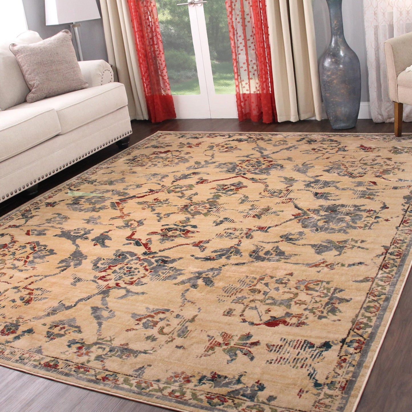Basilio Modern Farmhouse Medallion Indoor Area Rug by Superior FredCo