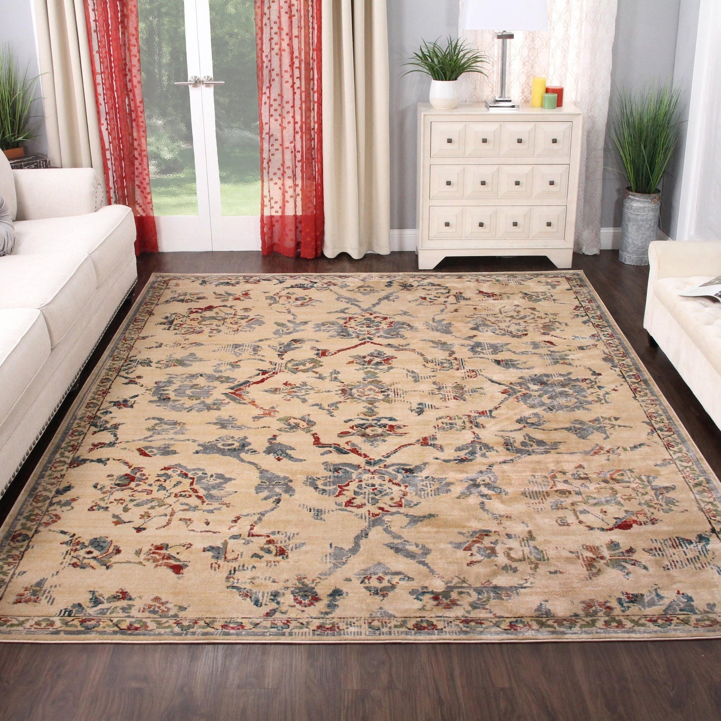 Basilio Modern Farmhouse Medallion Indoor Area Rug by Superior FredCo