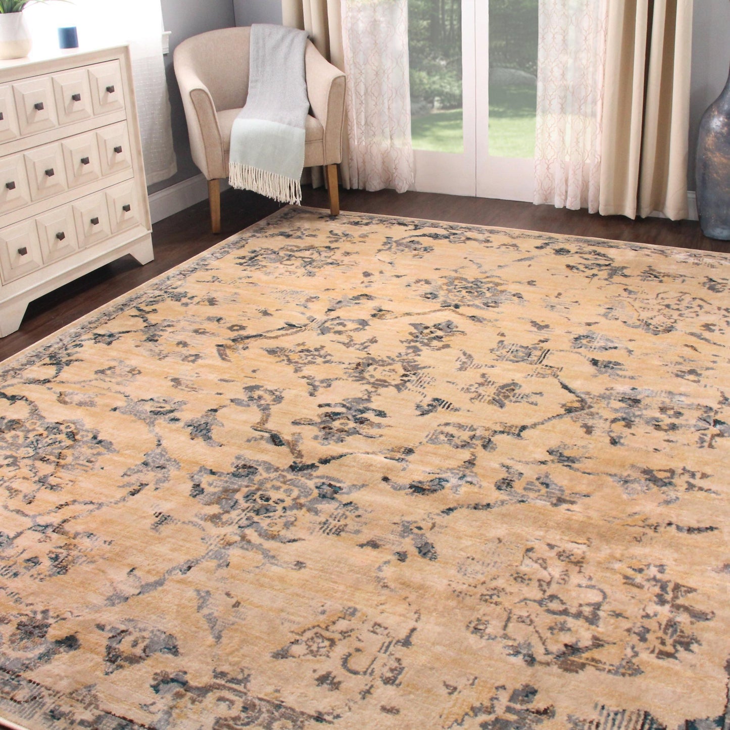 Basilio Modern Farmhouse Medallion Indoor Area Rug by Superior FredCo
