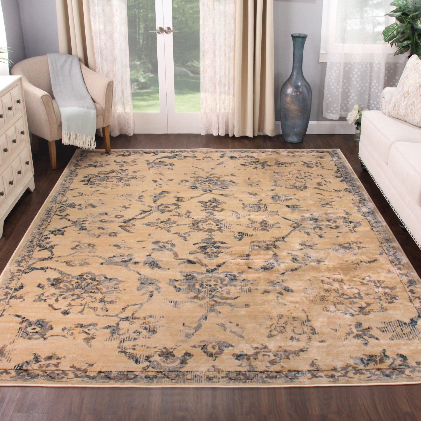 Basilio Modern Farmhouse Medallion Indoor Area Rug by Superior FredCo